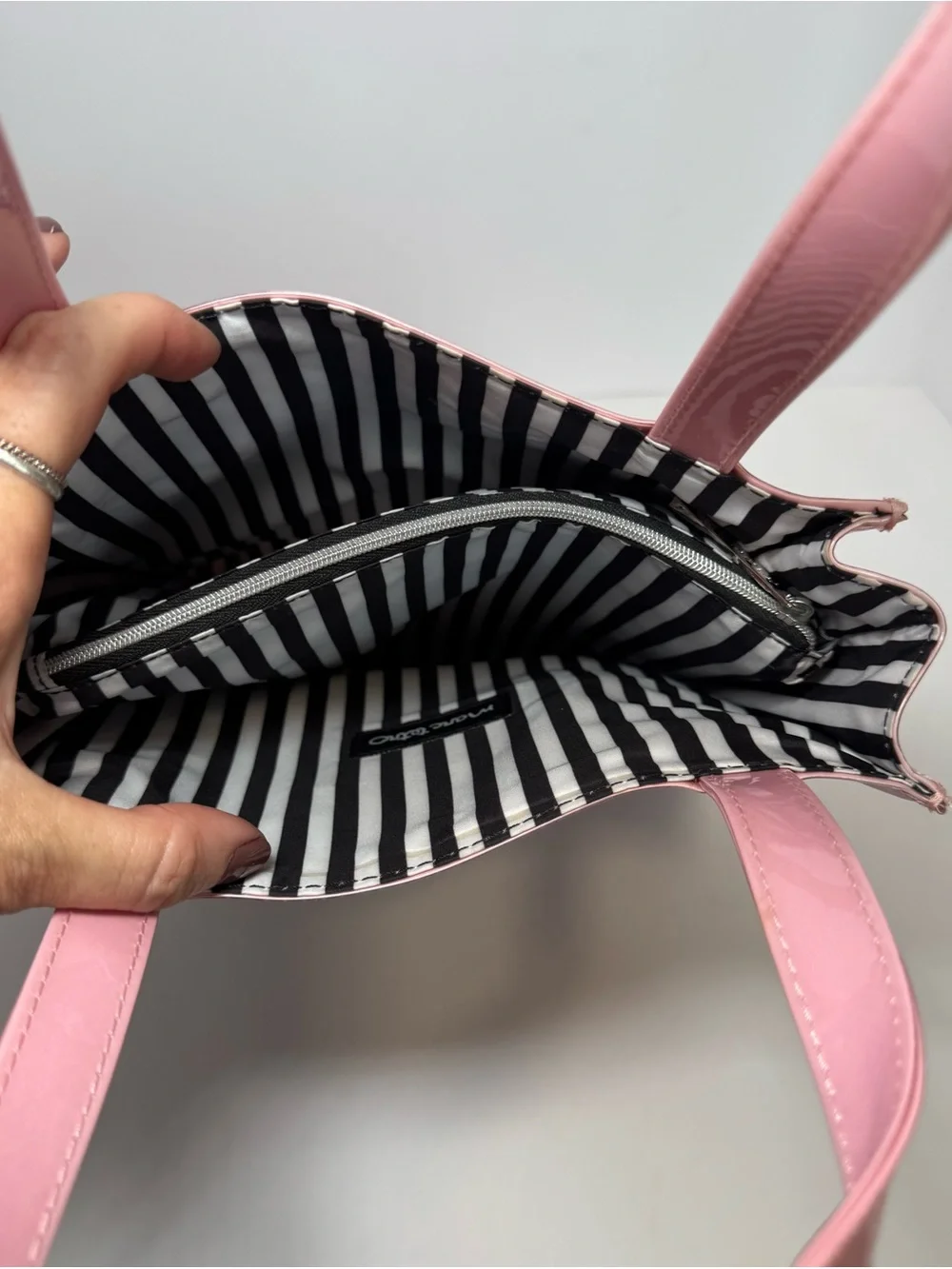 Marc Tetro New York City Pink Tuxedo Cat Mini Tote Bag